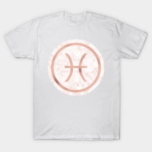 Rose Gold Marble Zodiac - Pisces T-Shirt